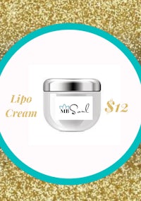 lipo cream on a gold glitter background